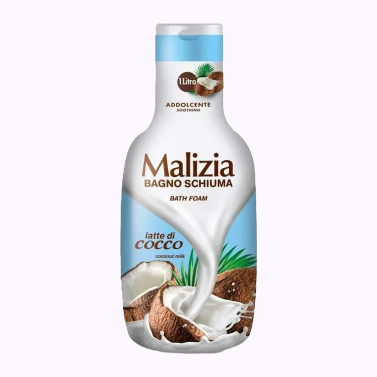 شامپو بدن Malizia مدل Latte Di Cocco حاوی عصاره شیر نارگیل حجم 1000 میل