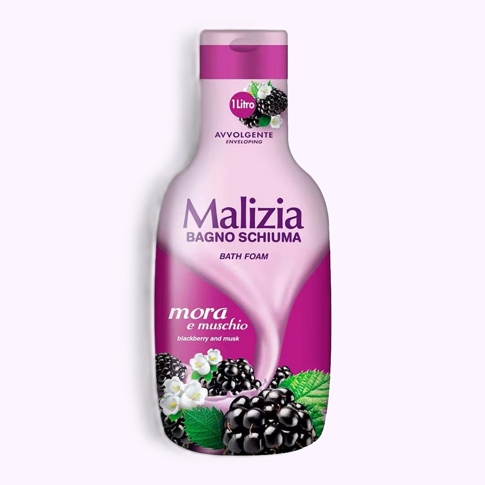 شامپو بدن Malizia مدل Enveloping حاوی رایحه مشک و شاه توت حجم 1000 میل