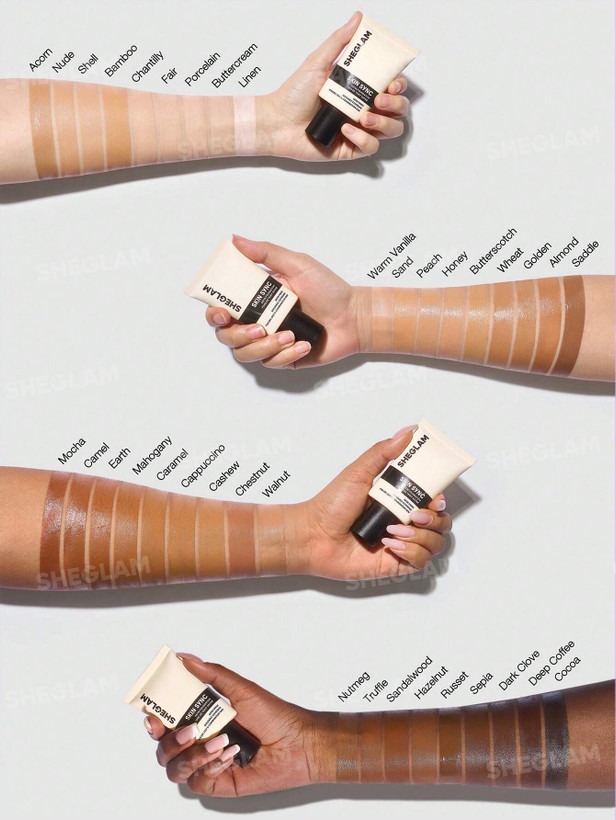 کرم پودر تیوپی شیگلم مدل Skin Sync Satin Foundation